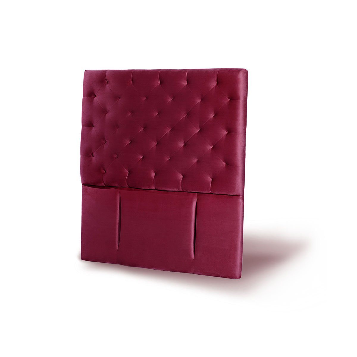 RESPALDO LATAM HOME BRESCIA 1.5 PLAZAS MADERA TELA BURDEO - 2