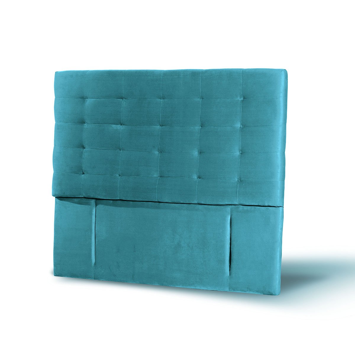 RESPALDO LATAM HOME NÁPOLES KING MADERA TELA TURQUESA - 2