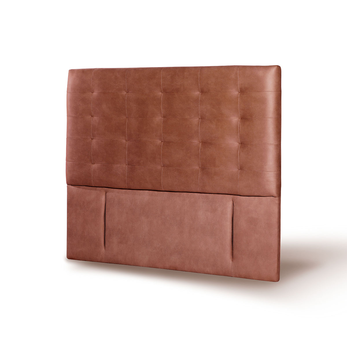 RESPALDO LATAM HOME NÁPOLES KING MADERA CUERO CAFÉ CLARO TABACO - 2