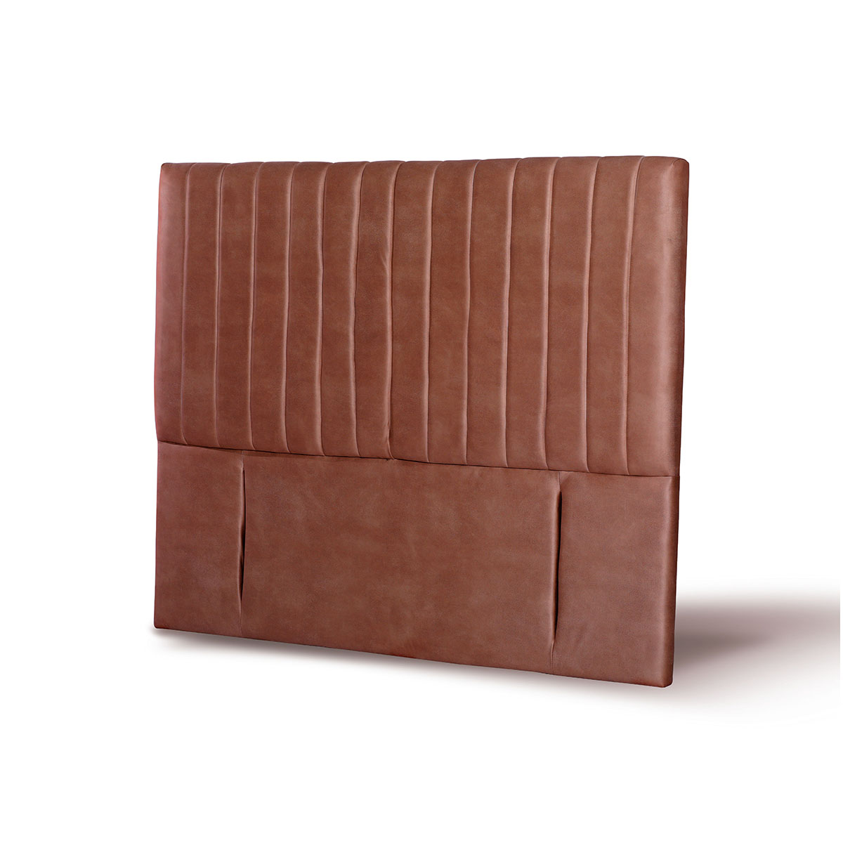 RESPALDO LATAM HOME SORRENTO KING MADERA CUERO CAFÉ CLARO TABACO - 2