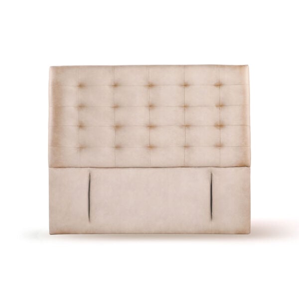 RESPALDO LATAM HOME NÁPOLES KING MADERA CUERO BEIGE - 1