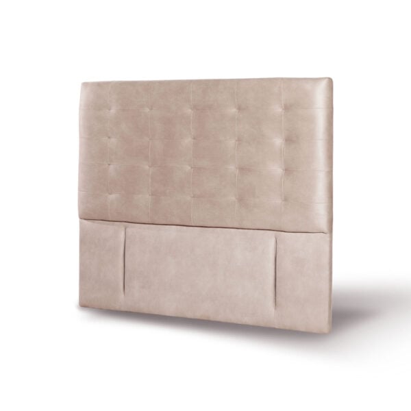 RESPALDO LATAM HOME NÁPOLES KING MADERA CUERO BEIGE - 2