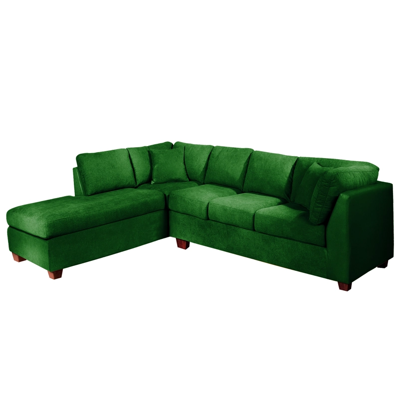 SOFÁ SECCIONAL LATAM HOME PADUA IZQUIERDO 5 CUERPOS VERDE TELA VELVET - 3
