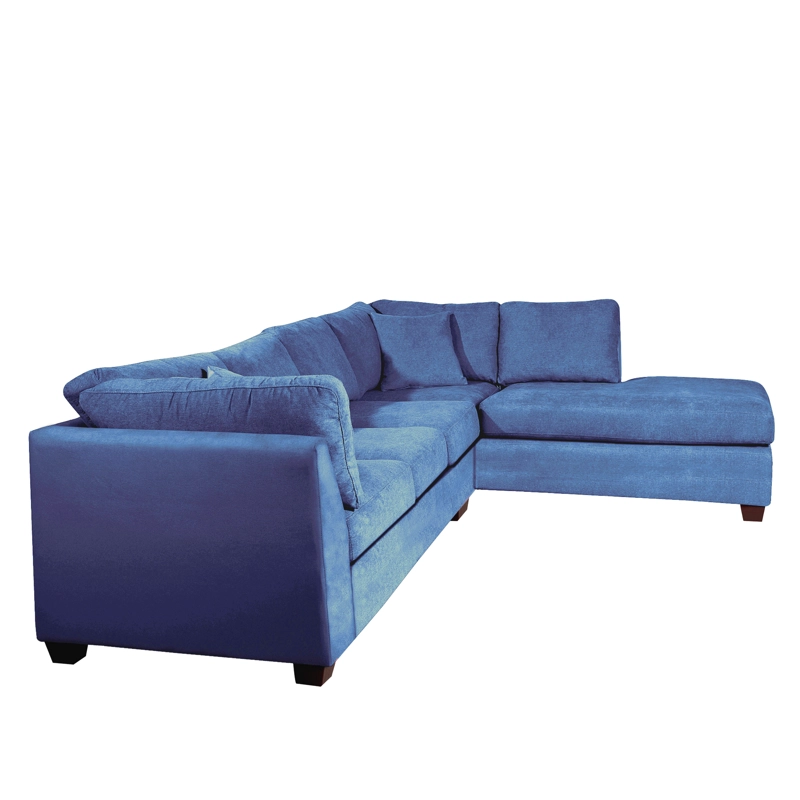 SOFÁ SECCIONAL LATAM HOME PADUA DERECHO 5 CUERPOS AZUL PETROLEO TELA VELVET - 3