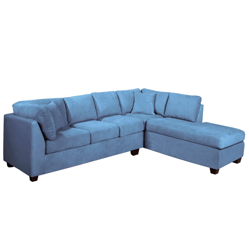 SOFÁ SECCIONAL LATAM HOME PADUA DERECHO 5 CUERPOS AZUL PETROLEO TELA VELVET - 4