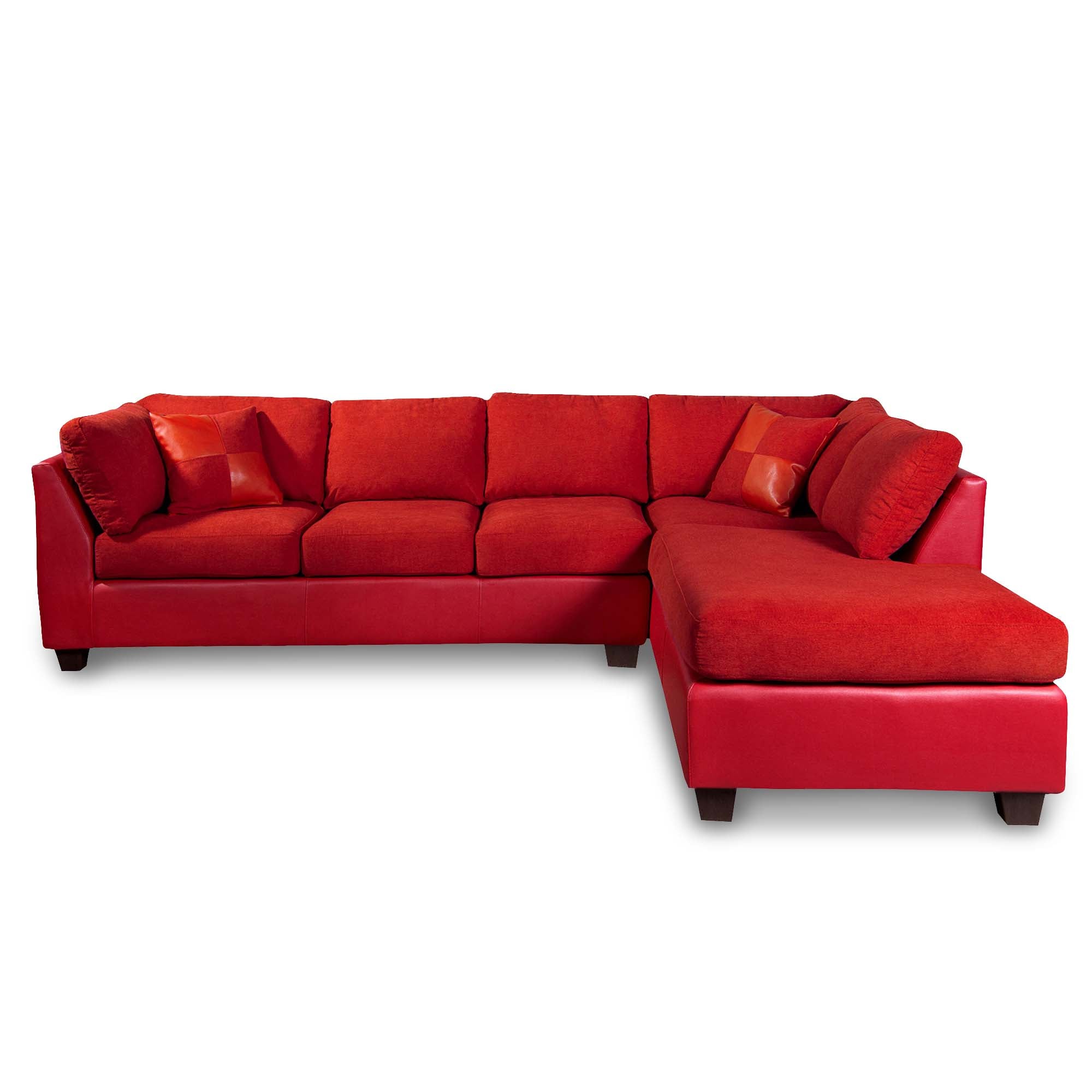 SOFÁ SECCIONAL LATAM HOME PADUA DERECHO 5 CUERPOS BURDEO TELA VELVET ROJO - 1