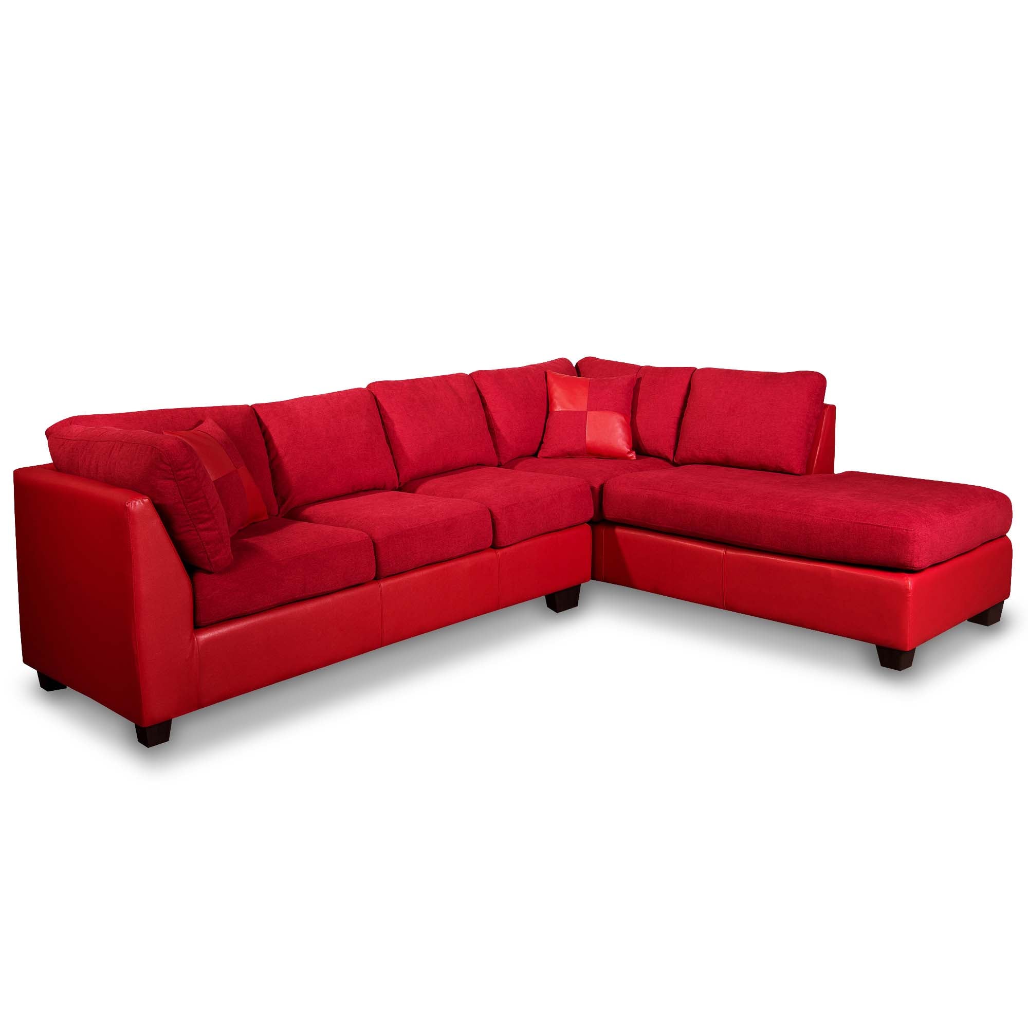 SOFÁ SECCIONAL LATAM HOME PADUA DERECHO 5 CUERPOS BURDEO TELA VELVET ROJO - 2