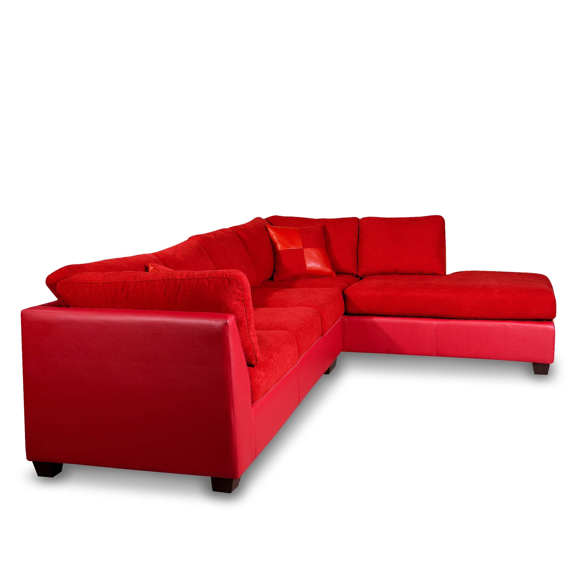 SOFÁ SECCIONAL LATAM HOME PADUA DERECHO 5 CUERPOS BURDEO TELA VELVET ROJO - 3
