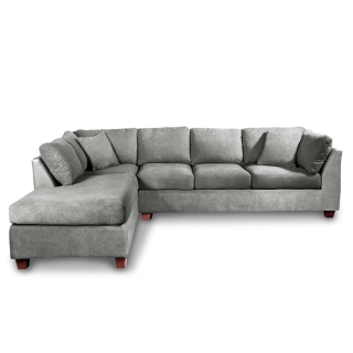 SOFÁ SECCIONAL LATAM HOME PADUA IZQUIERDO 5 CUERPOS GRIS TELA VELVET - 1