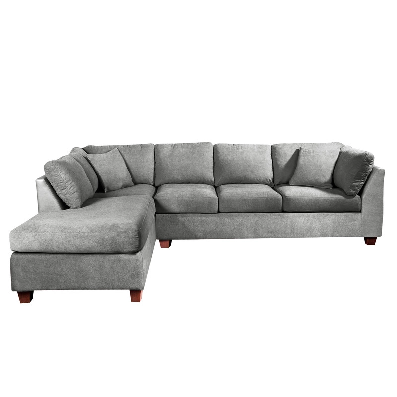 SOFÁ SECCIONAL LATAM HOME PADUA IZQUIERDO 5 CUERPOS GRIS TELA VELVET - 2