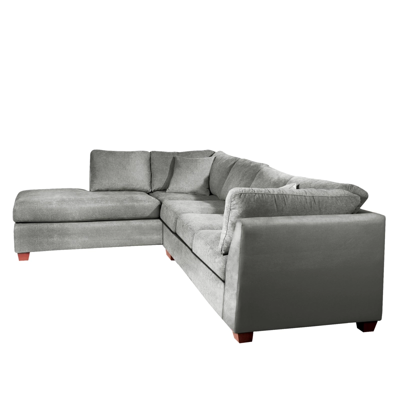 SOFÁ SECCIONAL LATAM HOME PADUA IZQUIERDO 5 CUERPOS GRIS TELA VELVET - 3