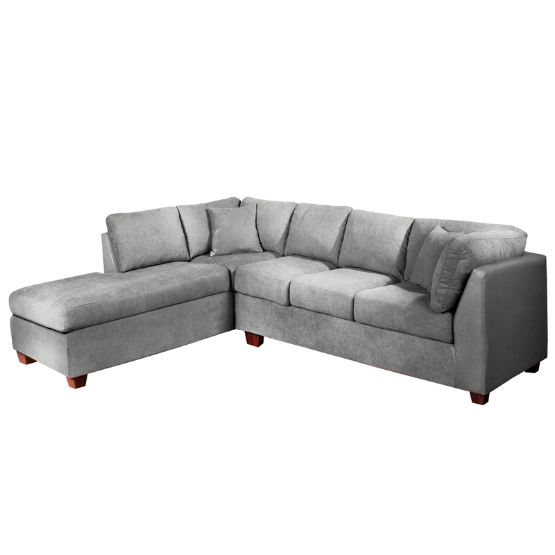 SOFÁ SECCIONAL LATAM HOME PADUA IZQUIERDO 5 CUERPOS GRIS TELA VELVET - 4