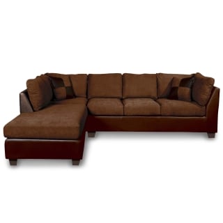 SOFÁ SECCIONAL LATAM HOME PADUA IZQUIERDO 5 CUERPOS CHOCOLATE TELA VELVET - 1