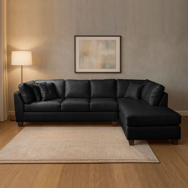 SOFÁ SECCIONAL LATAM HOME PADUA DERECHO 5 CUERPOS NEGRO GRANO - 1