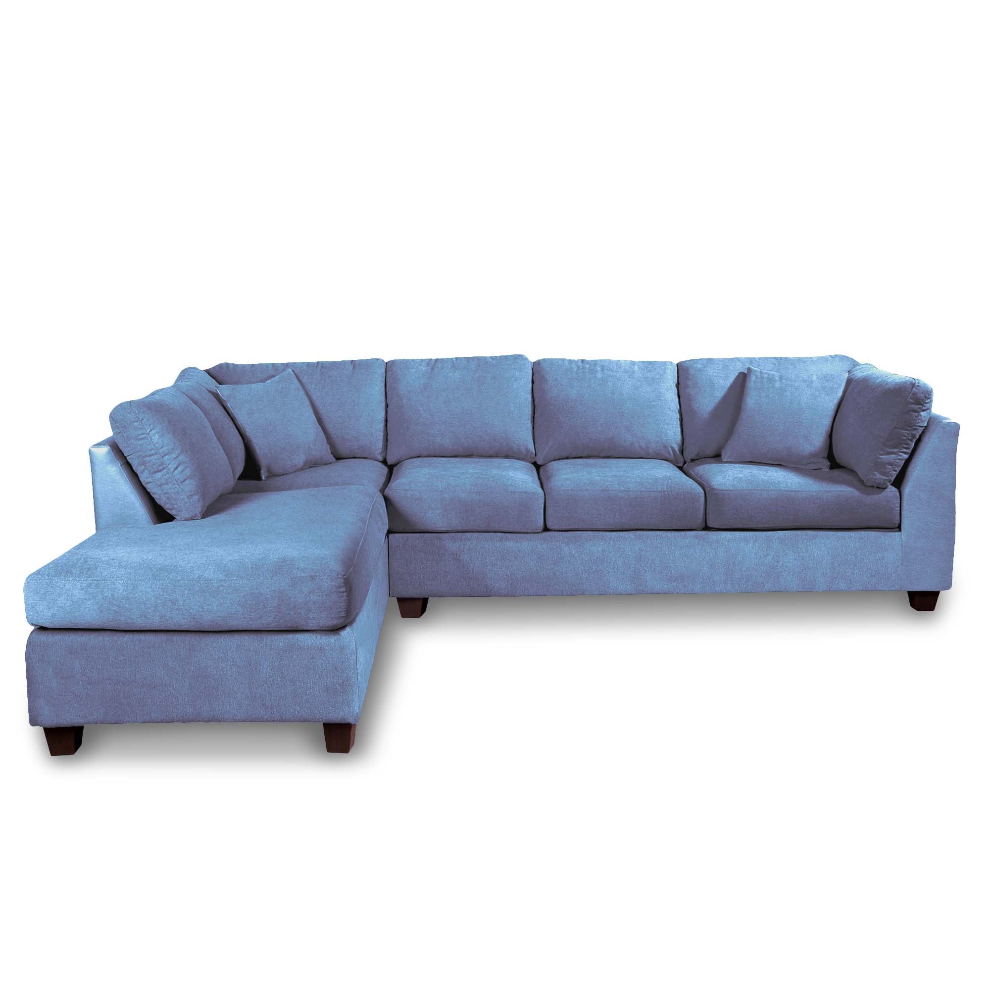SOFÁ SECCIONAL LATAM HOME PADUA IZQUIERDO 5 CUERPOS AZUL PETROLEO TELA VELVET - 1