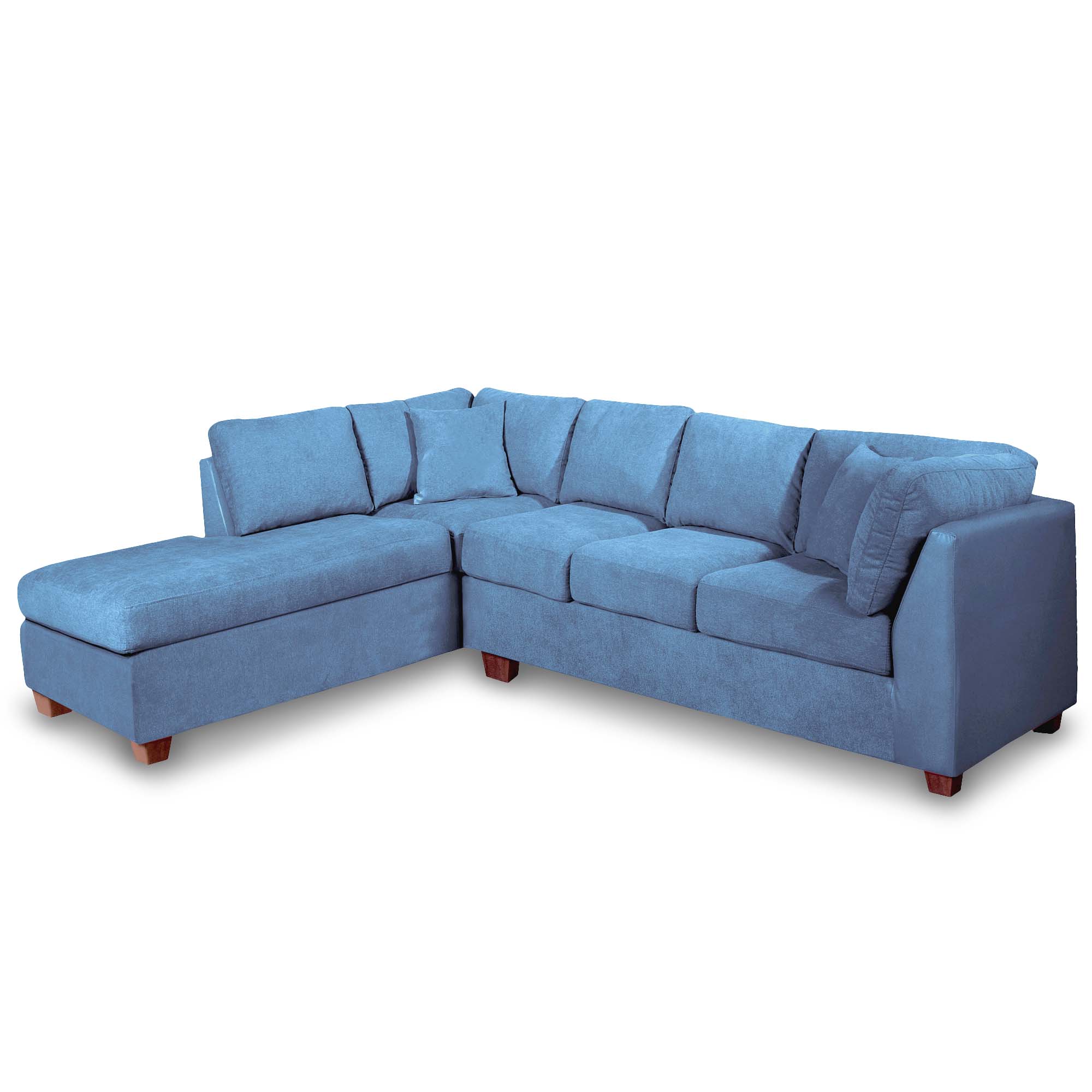 SOFÁ SECCIONAL LATAM HOME PADUA IZQUIERDO 5 CUERPOS AZUL PETROLEO TELA VELVET - 2