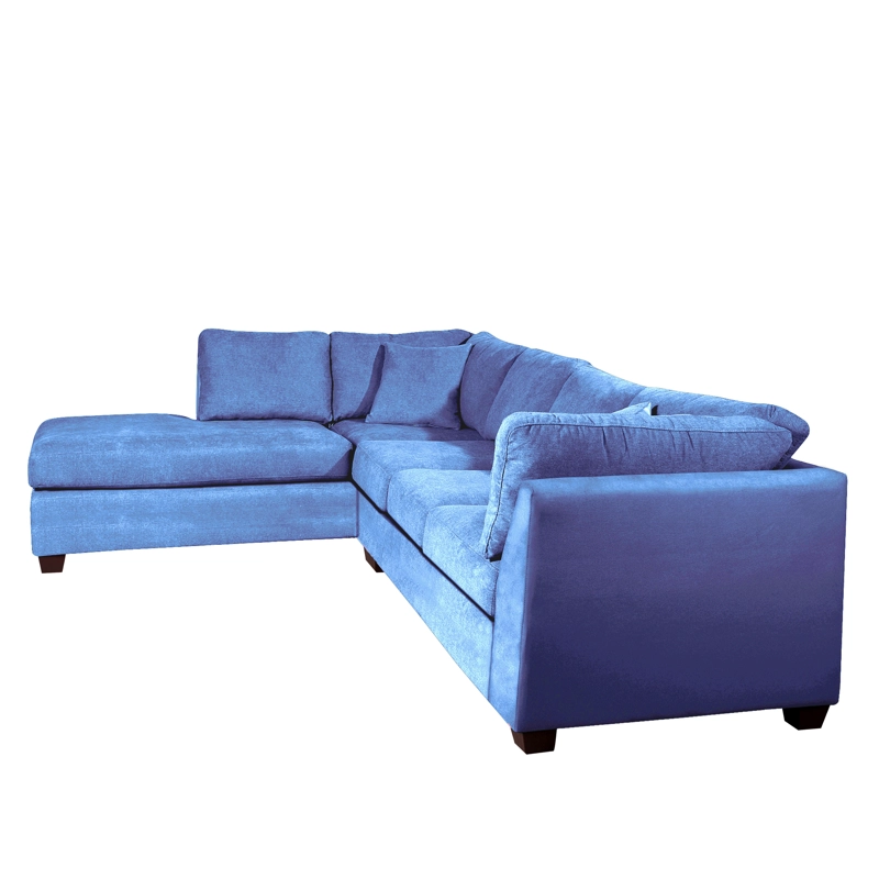 SOFÁ SECCIONAL LATAM HOME PADUA IZQUIERDO 5 CUERPOS AZUL PETROLEO TELA VELVET - 3