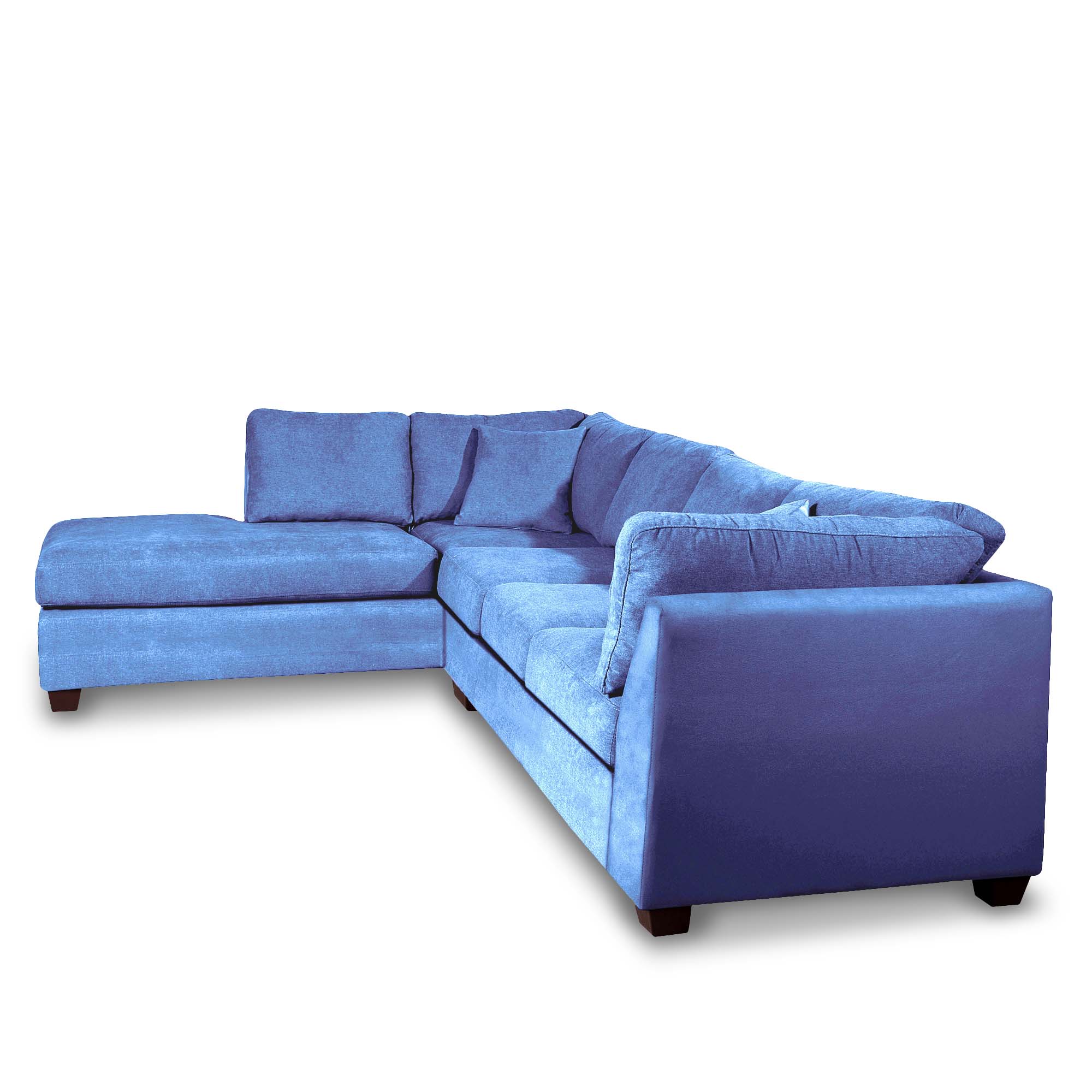 SOFÁ SECCIONAL LATAM HOME PADUA IZQUIERDO 5 CUERPOS AZUL PETROLEO TELA VELVET - 3