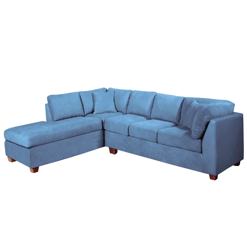 SOFÁ SECCIONAL LATAM HOME PADUA IZQUIERDO 5 CUERPOS AZUL PETROLEO TELA VELVET - 4