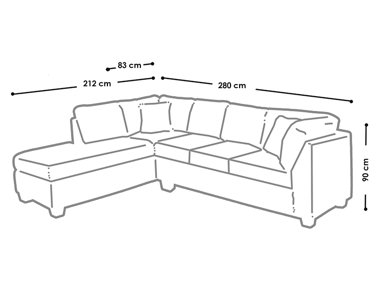 SOFÁ SECCIONAL LATAM HOME PADUA IZQUIERDO 5 CUERPOS BURDEO TELA VELVET - 4