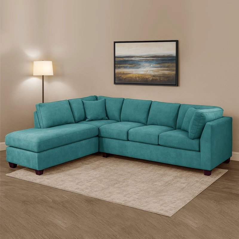 SECCIONAL PADUA IZQ TELA VELVET TURQUESA | Turquesa | Izquierdo - 1