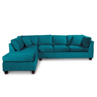 SOFÁ SECCIONAL LATAM HOME PADUA IZQUIERDO 5 CUERPOS TURQUESA TELA VELVET - 1