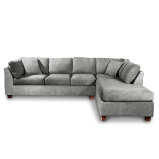 SECCIONAL PADUA DER TELA VELVET GRIS | Gris | Derecho - 1
