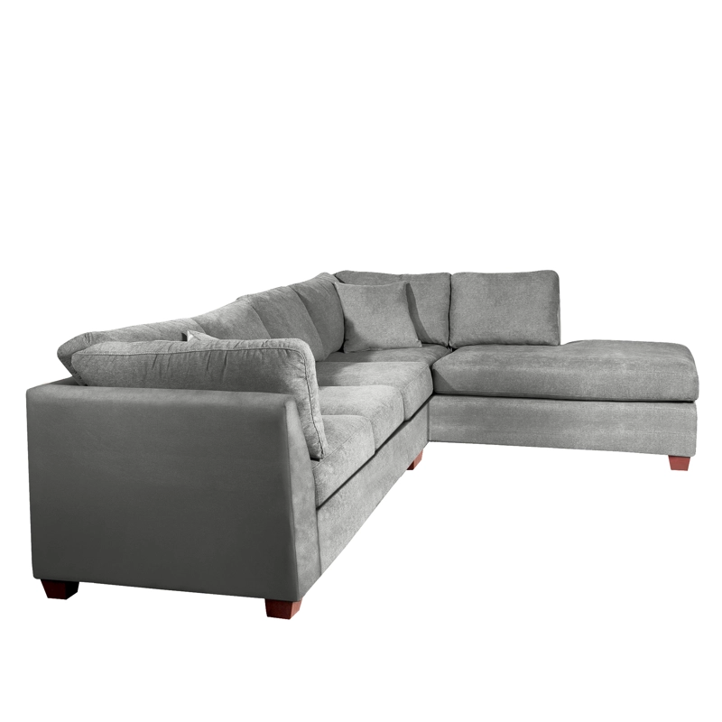 SOFÁ SECCIONAL LATAM HOME PADUA DERECHO 5 CUERPOS GRIS TELA VELVET - 3