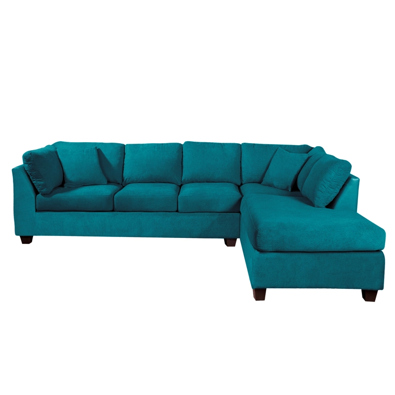 SOFÁ SECCIONAL LATAM HOME PADUA DERECHO 5 CUERPOS TURQUESA TELA VELVET - 2