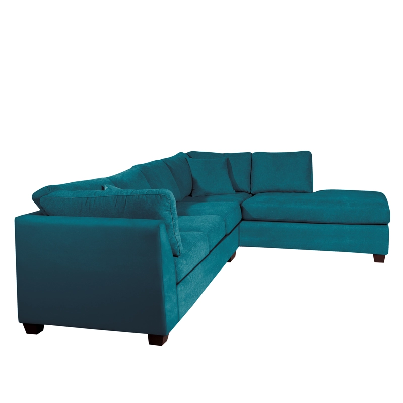 SOFÁ SECCIONAL LATAM HOME PADUA DERECHO 5 CUERPOS TURQUESA TELA VELVET - 3