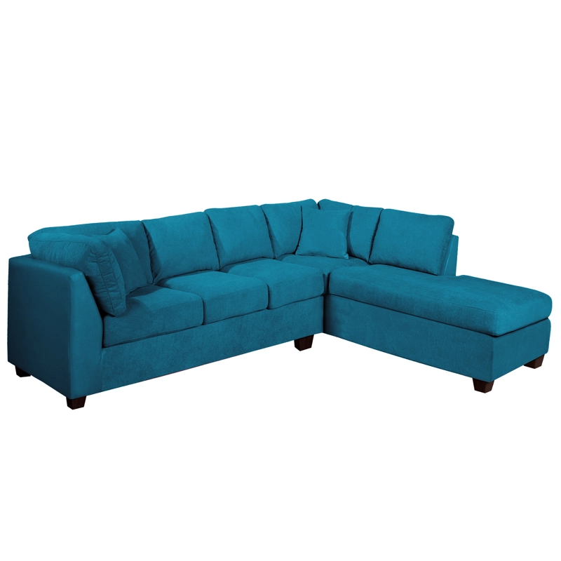 SOFÁ SECCIONAL LATAM HOME PADUA DERECHO 5 CUERPOS TURQUESA TELA VELVET - 4