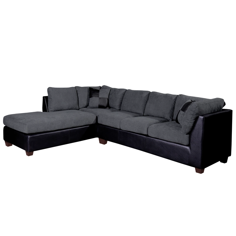 SOFÁ SECCIONAL LATAM HOME PADUA IZQUIERDO 5 CUERPOS GRIS TELA VELVET NEGRO - 4
