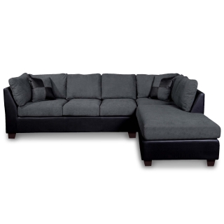 SOFÁ SECCIONAL LATAM HOME PADUA DERECHO 5 CUERPOS GRIS TELA VELVET NEGRO - 1