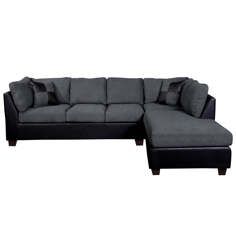 SOFÁ SECCIONAL LATAM HOME PADUA DERECHO 5 CUERPOS GRIS TELA VELVET NEGRO - 2