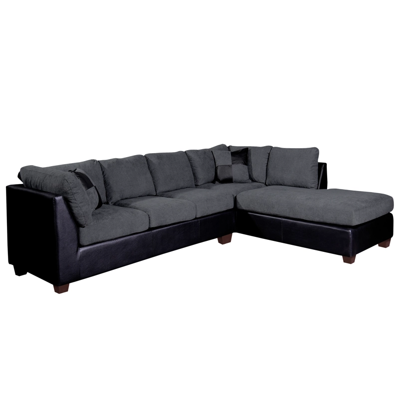 SOFÁ SECCIONAL LATAM HOME PADUA DERECHO 5 CUERPOS GRIS TELA VELVET NEGRO - 4