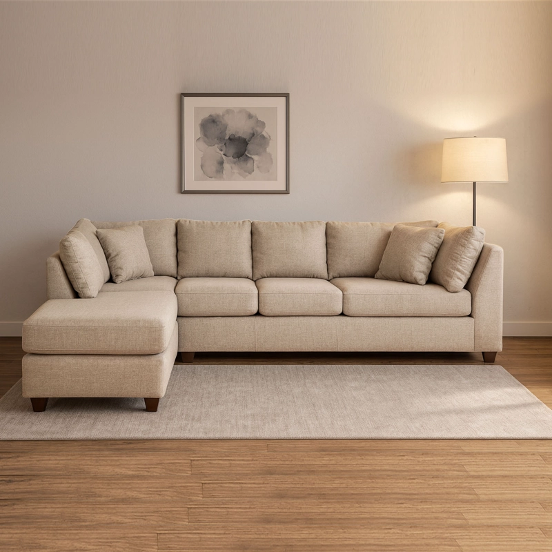 SOFÁ SECCIONAL LATAM HOME PADUA IZQUIERDO 5 CUERPOS LINO NATURAL - 1