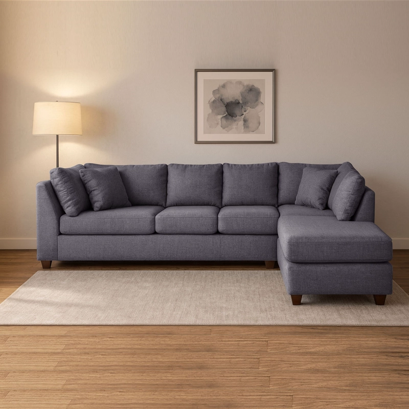 SOFÁ SECCIONAL LATAM HOME PADUA DERECHO 5 CUERPOS LINO GRIS OSCURO - 1