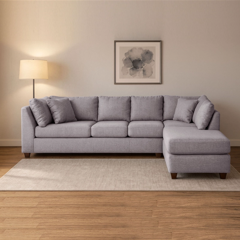 SOFÁ SECCIONAL LATAM HOME PADUA DERECHO 5 CUERPOS LINO GRIS CLARO - 1