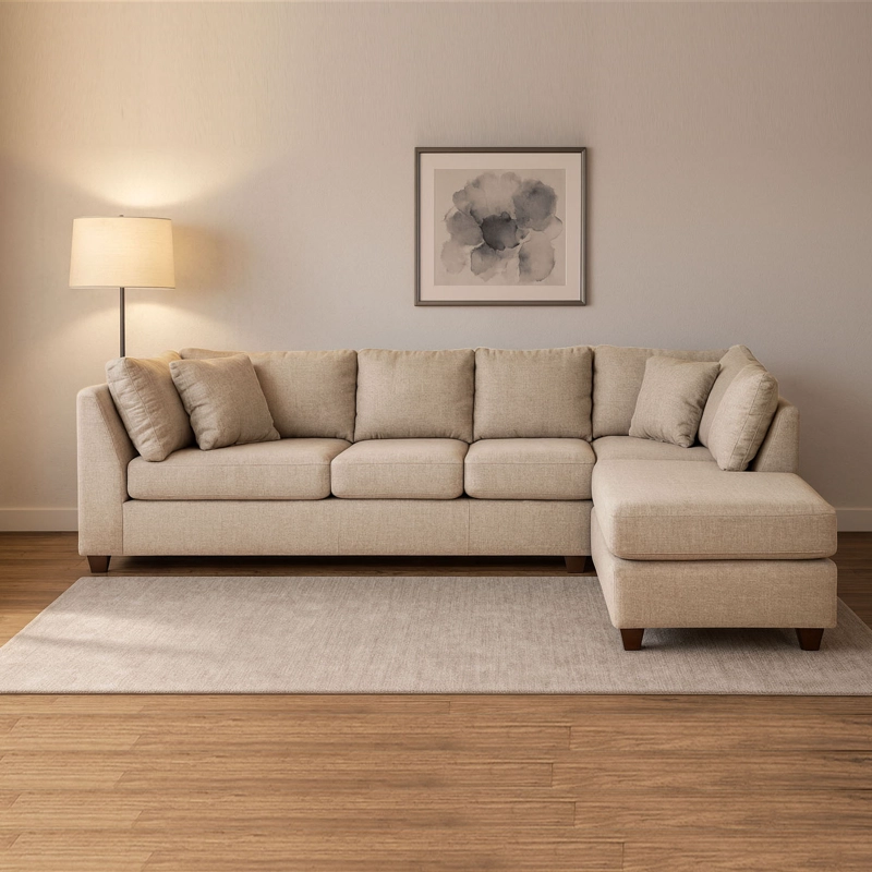 SOFÁ SECCIONAL LATAM HOME PADUA DERECHO 5 CUERPOS LINO BEIGE NATURAL - 1