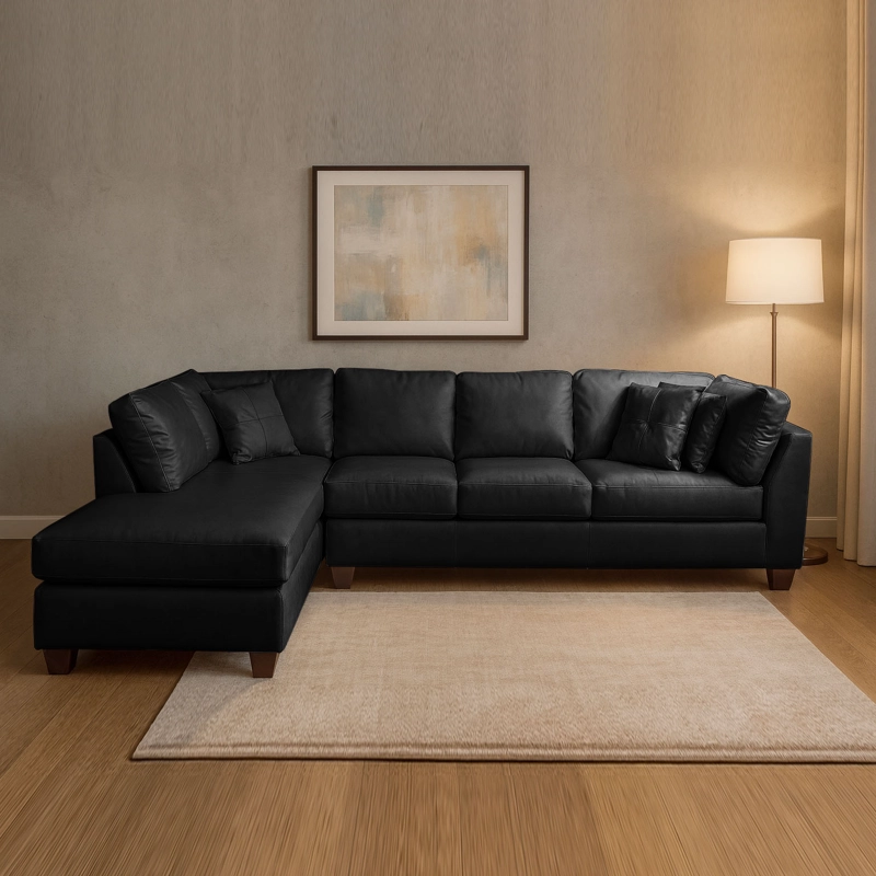 SOFÁ SECCIONAL LATAM HOME PADUA IZQUIERDO 5 CUERPOS NEGRO GRANO - 1