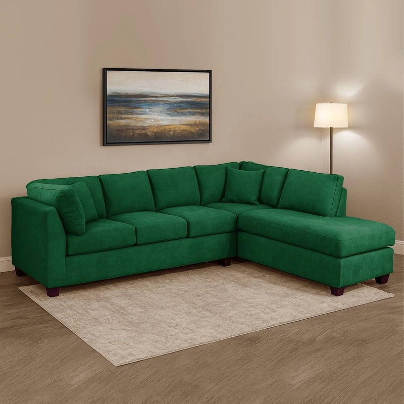 SECCIONAL PADUA DER TELA VELVET VERDE | Verde | Derecho - 1