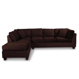 SOFÁ SECCIONAL LATAM HOME PADUA IZQUIERDO 5 CUERPOS CHOCOLATE TELA VELVET - 1
