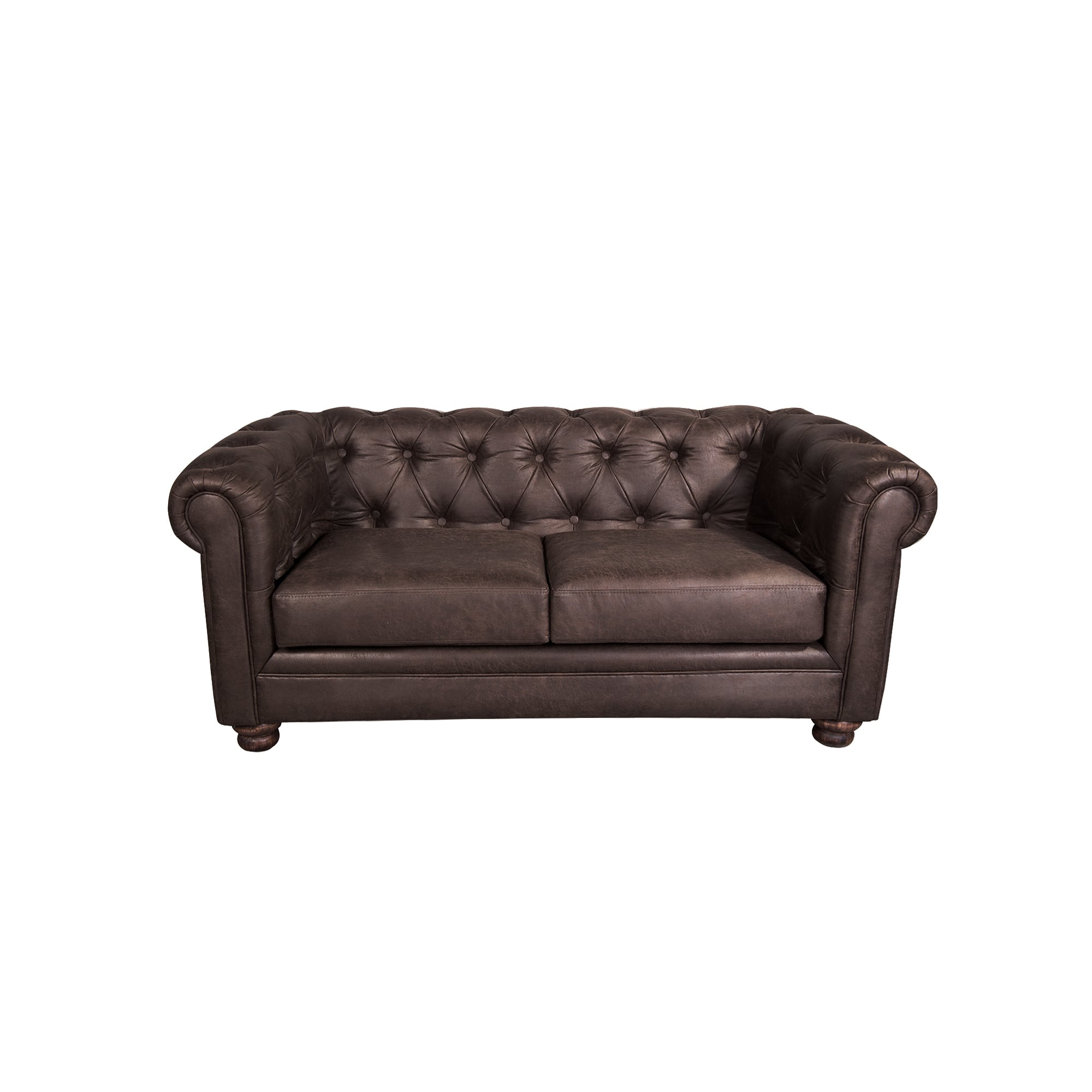 SOFA LATAM HOME FLORENCIA 2 CUERPOS CUERO COLORADO MARRON - 2