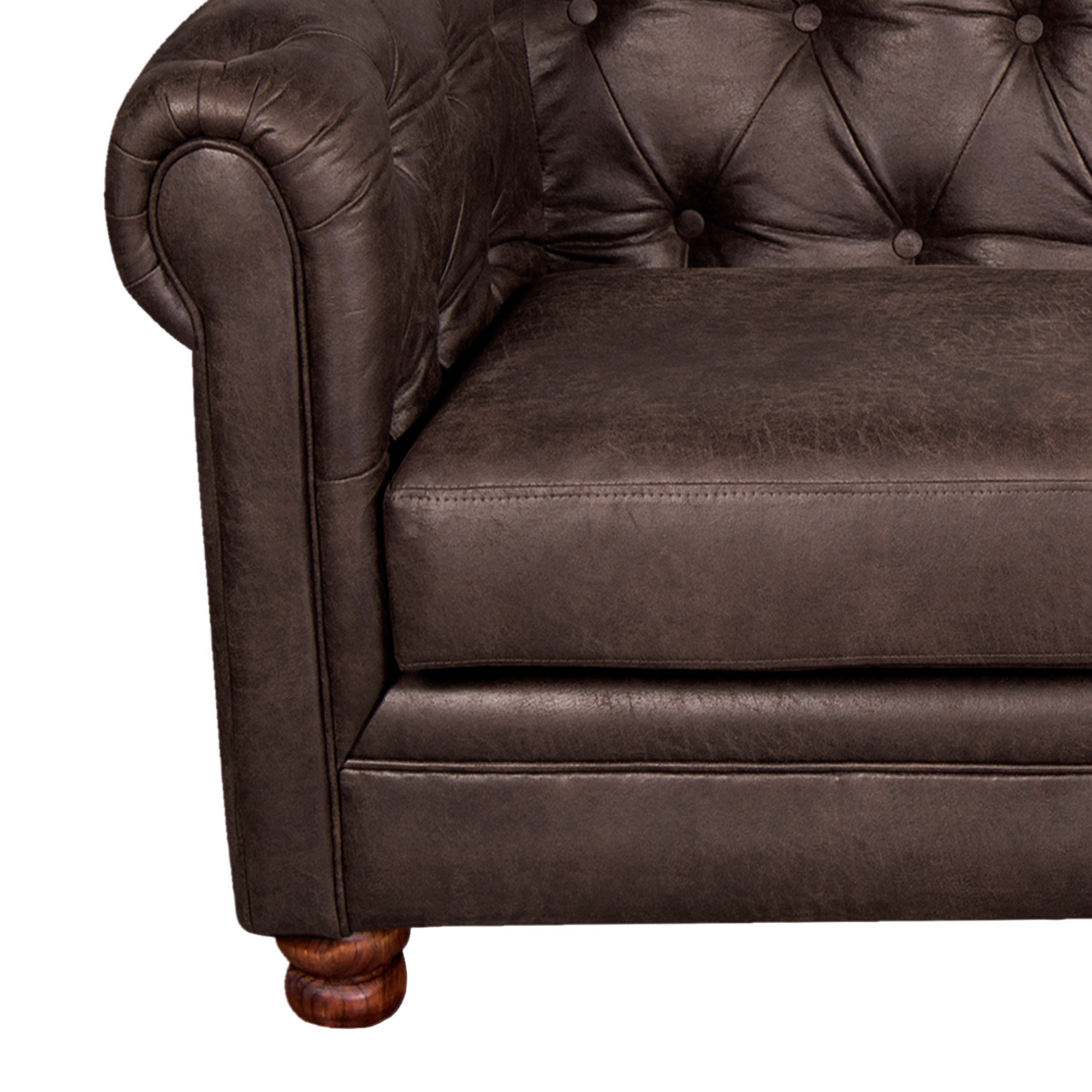 SOFA LATAM HOME FLORENCIA 2 CUERPOS CUERO COLORADO MARRON - 4