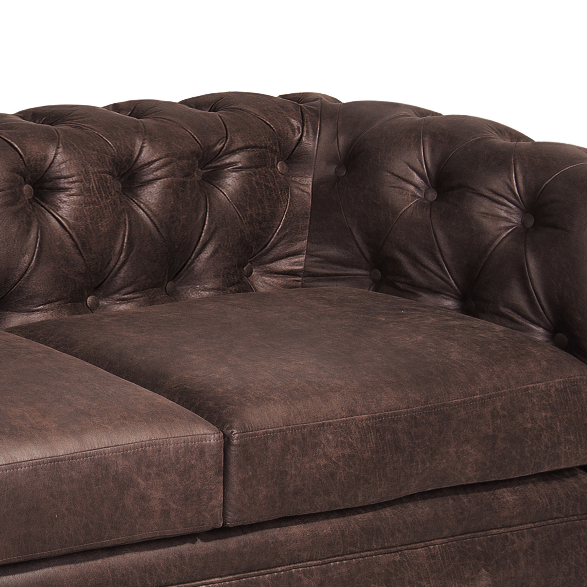 SOFA LATAM HOME FLORENCIA 2 CUERPOS CUERO COLORADO MARRON - 5