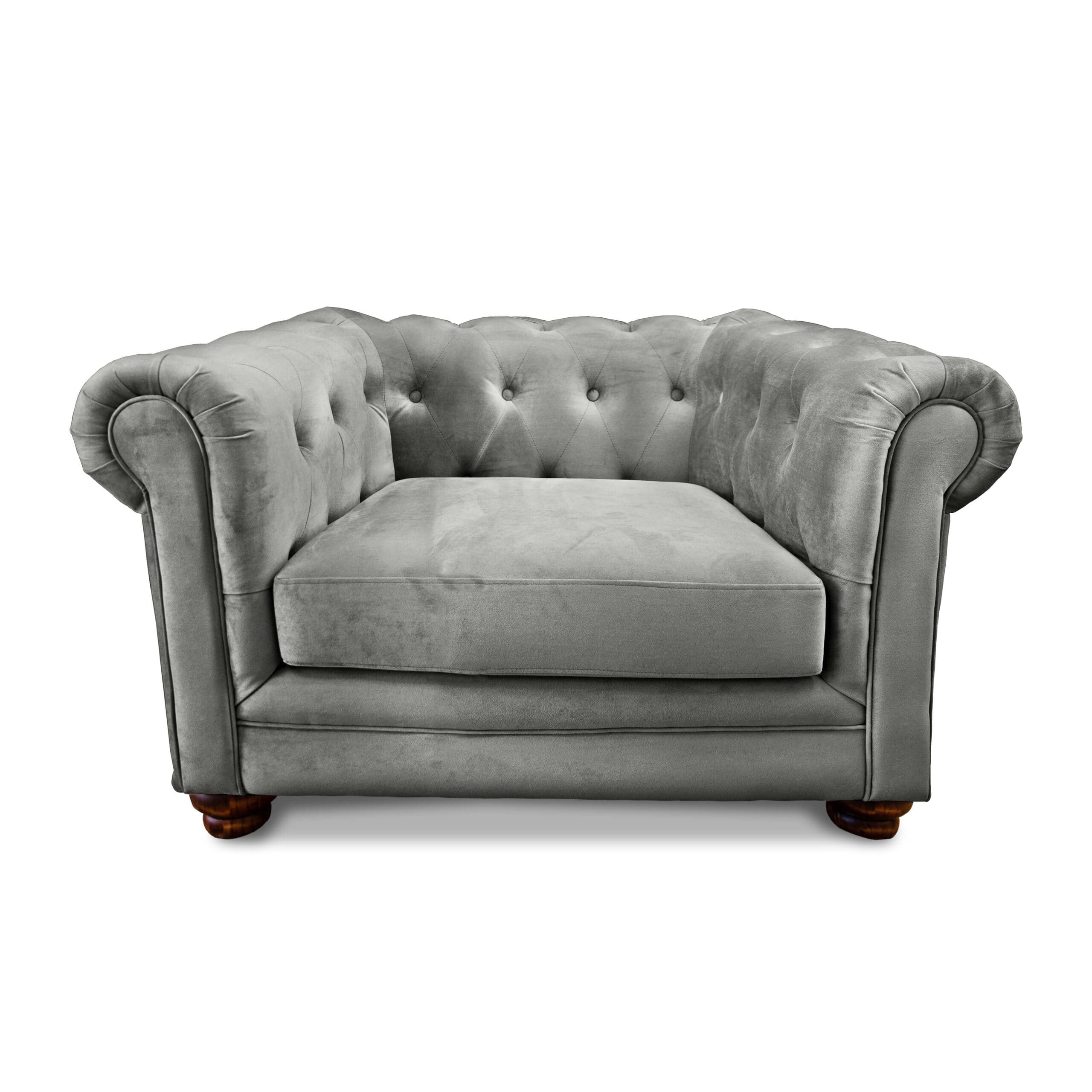 SOFA FLORENCIA 1C TELA VELVET GRIS - 1