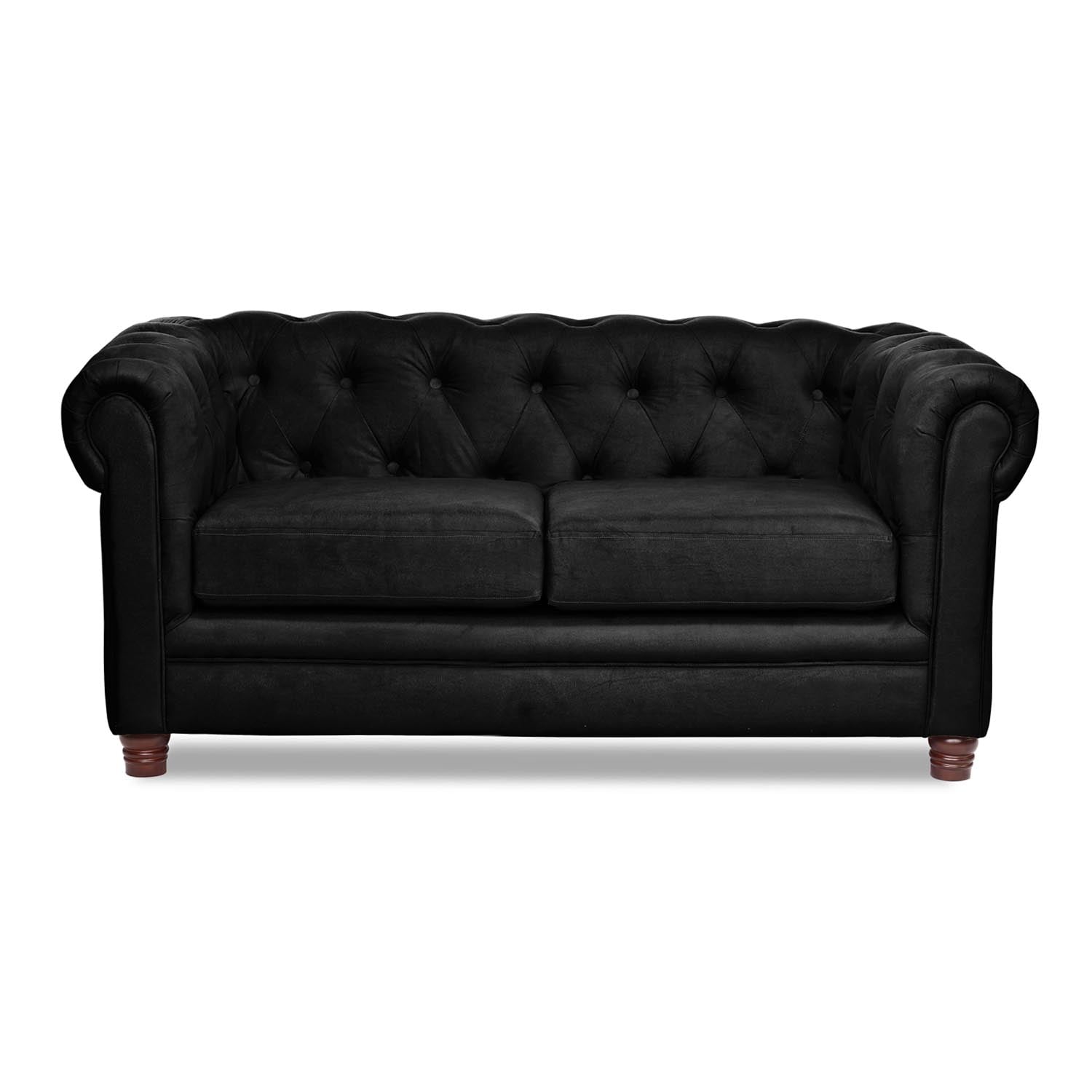 SOFA FLORENCIA 2C TELA VELVET NEGRO - 1