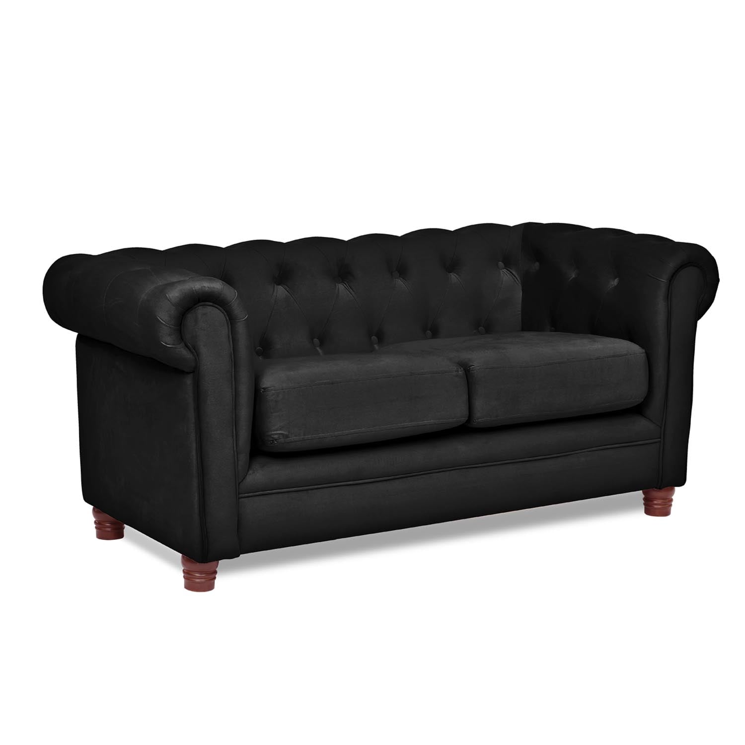 SOFA FLORENCIA 2C TELA VELVET NEGRO - 3