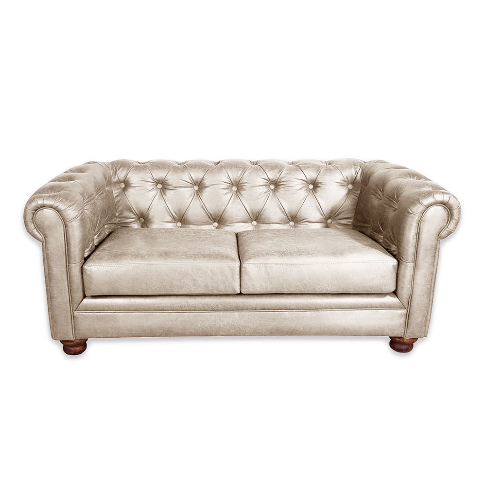 SOFA FLORENCIA 2C CUERO COLORADO BEIGE - 1