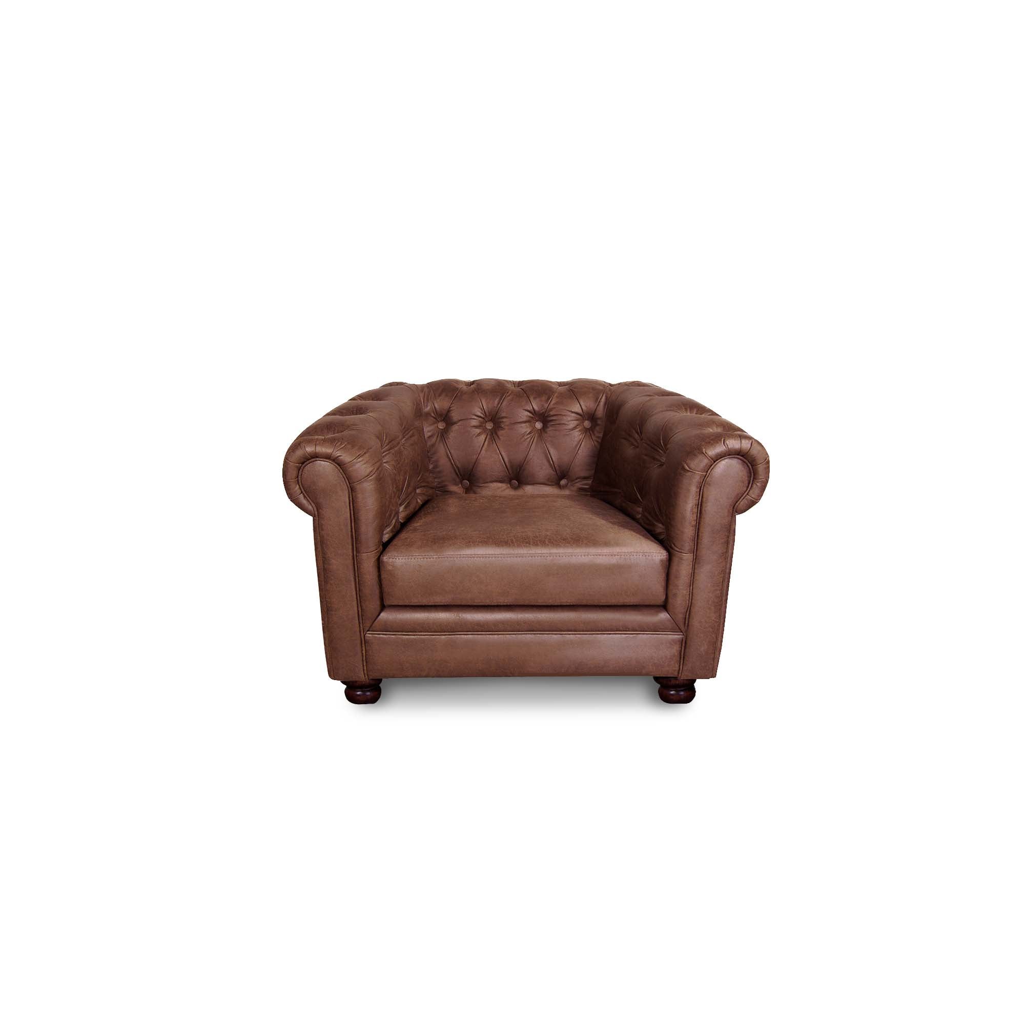SOFA FLORENCIA 1C CUERO COLORADO CARAMELO - 1